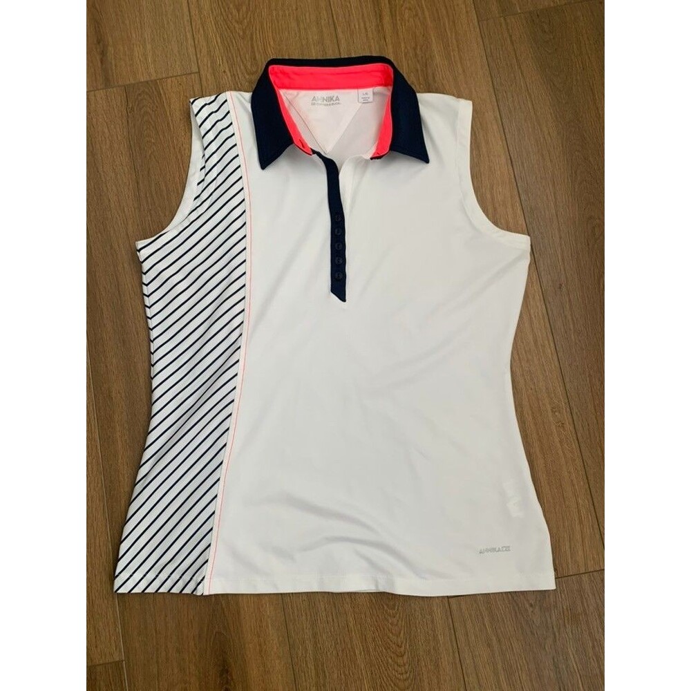 Annika Cutter & Buck womens LRG tennis golf polo sleeveless athletic sport tech